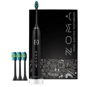 Zoma Cepillo De Dientes Electronico Sonico 8211 Negro 3 Cabezales Mango Ergonomico Cepillos Dentales Con Temporizador 8211 Cepillo8230